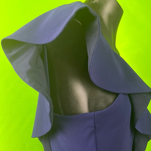 Review one shoulder semi-formal dress in royal blue. Size 12 - Picture 4 of 10